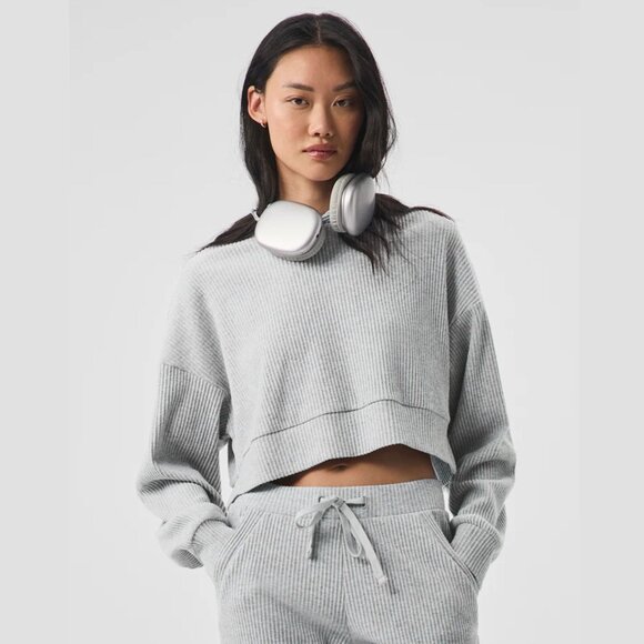 ALO Yoga Muse Hoodie (Athletic Heather Grey) - Size Large - Picture 7 of 9